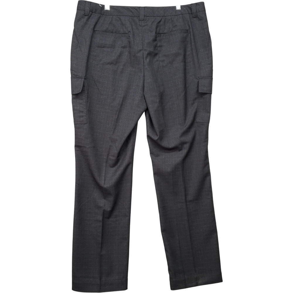 Worthington Straight Leg Pants Women 18 Black Gray Plaid Casual Business 38x31 - Picture 3 of 12